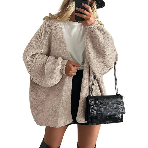 Oversized Lantern Sleeve Cardigan