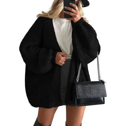 Oversized Lantern Sleeve Cardigan