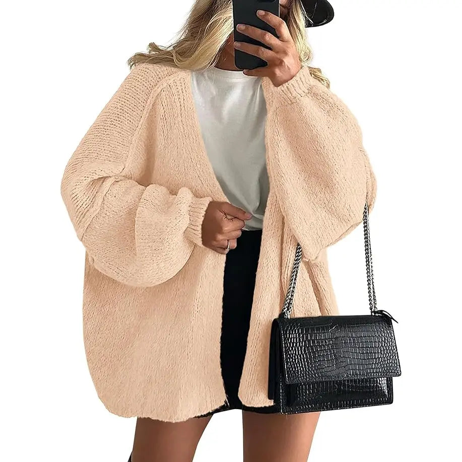 Oversized Lantern Sleeve Cardigan