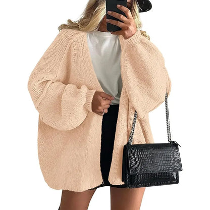 Oversized Lantern Sleeve Cardigan