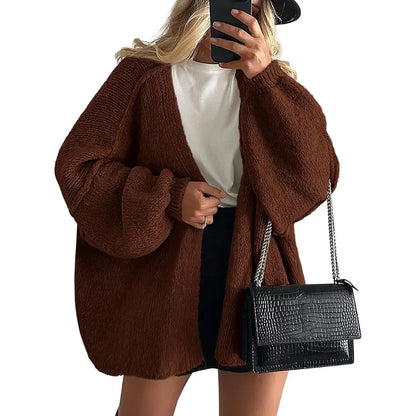 Oversized Lantern Sleeve Cardigan