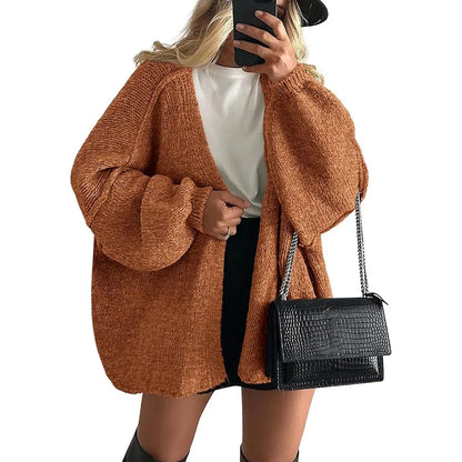Oversized Lantern Sleeve Cardigan