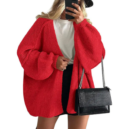Oversized Lantern Sleeve Cardigan