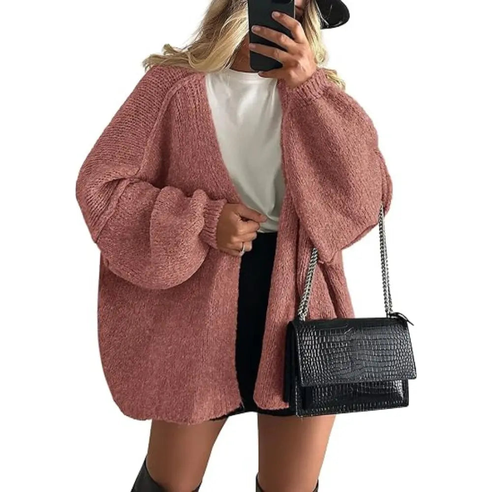 Oversized Lantern Sleeve Cardigan