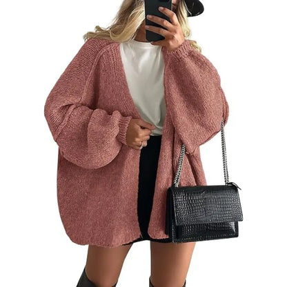 Oversized Lantern Sleeve Cardigan