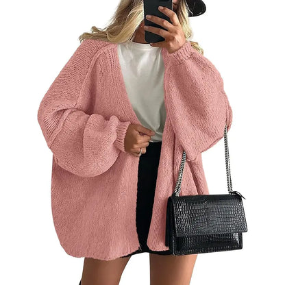 Oversized Lantern Sleeve Cardigan