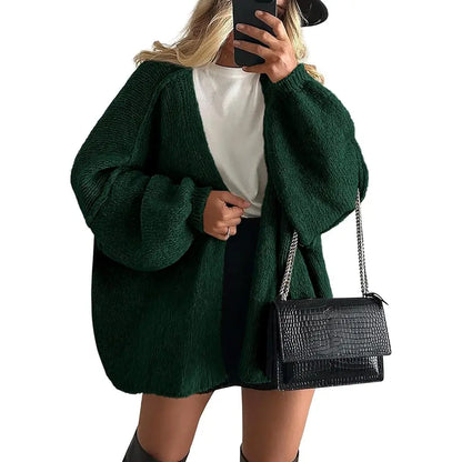 Oversized Lantern Sleeve Cardigan