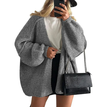 Oversized Lantern Sleeve Cardigan