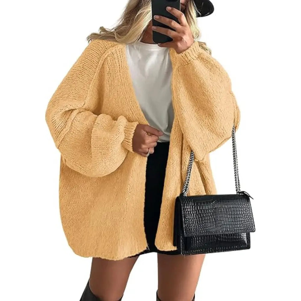 Oversized Lantern Sleeve Cardigan
