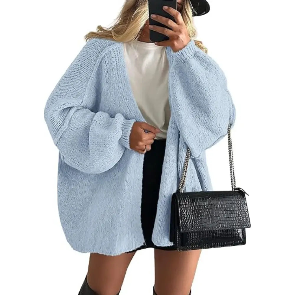 Oversized Lantern Sleeve Cardigan