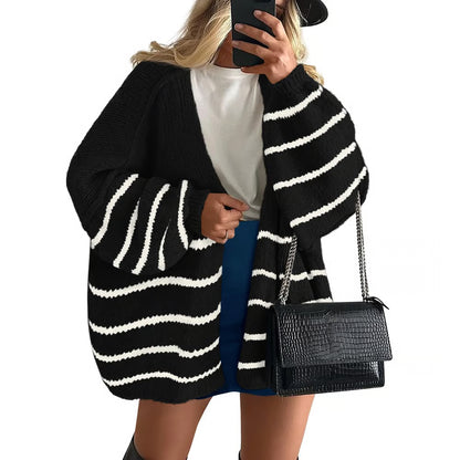 Oversized Lantern Sleeve Cardigan