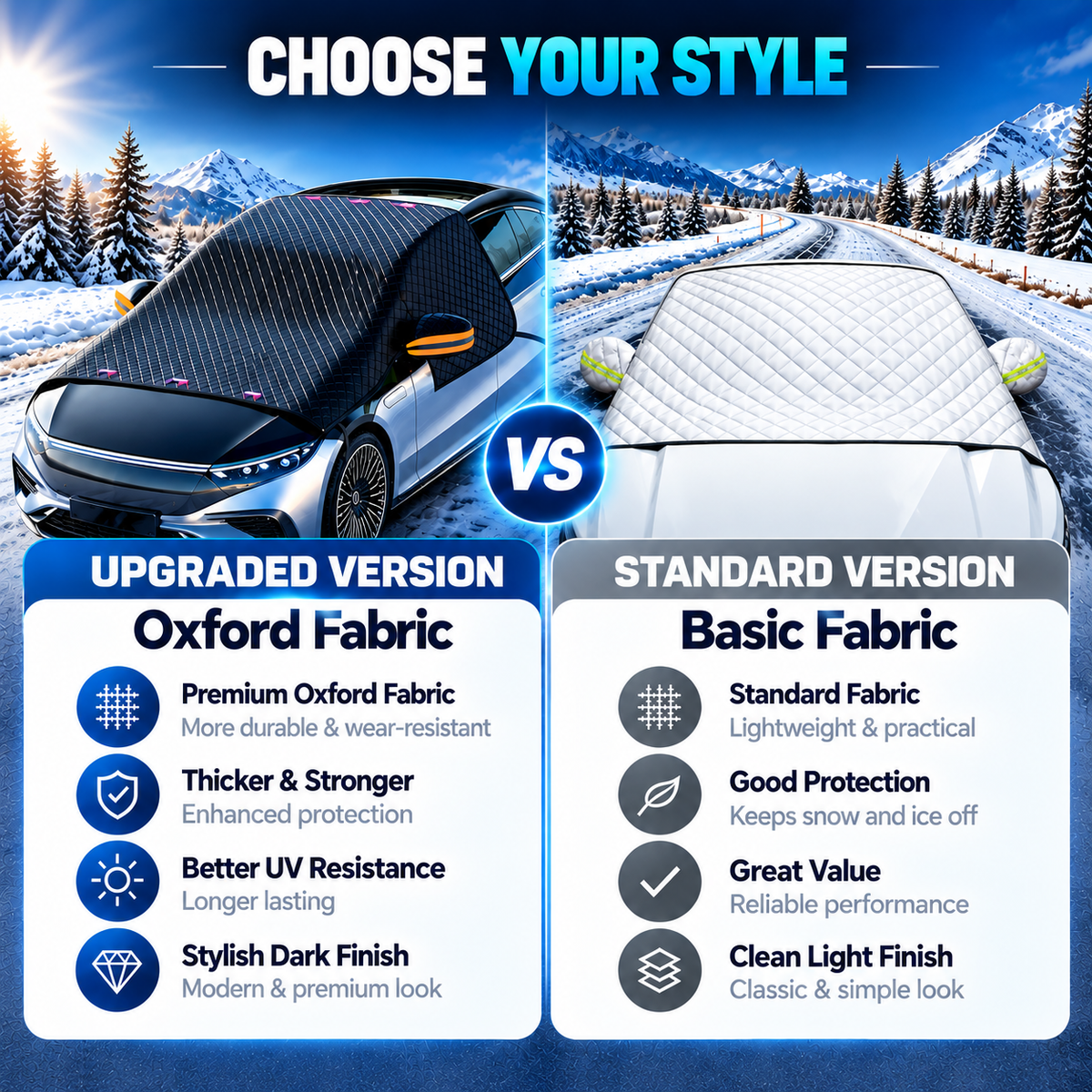Magnetic Windshield Cover - All-Season Sun, Snow & Frost Protector for Cars, SUVs & Trucks