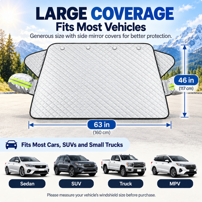 Magnetic Windshield Cover - All-Season Sun, Snow & Frost Protector for Cars, SUVs & Trucks