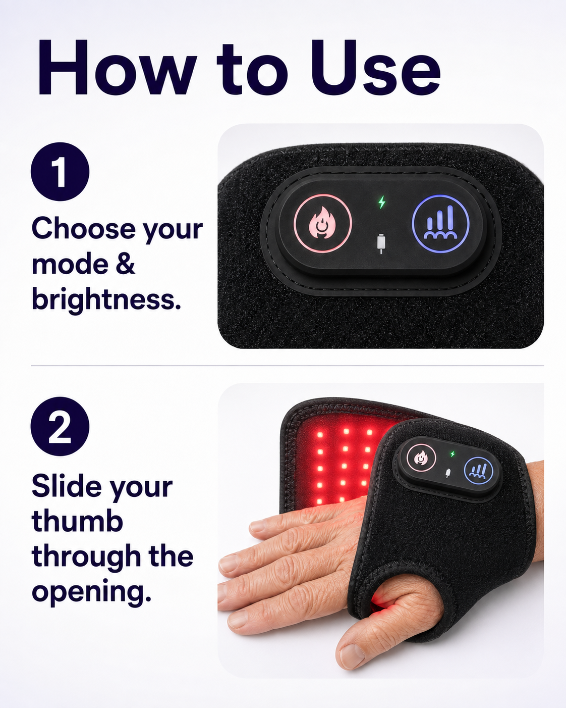 Senairy Red Light Therapy Hand & Wrist Support