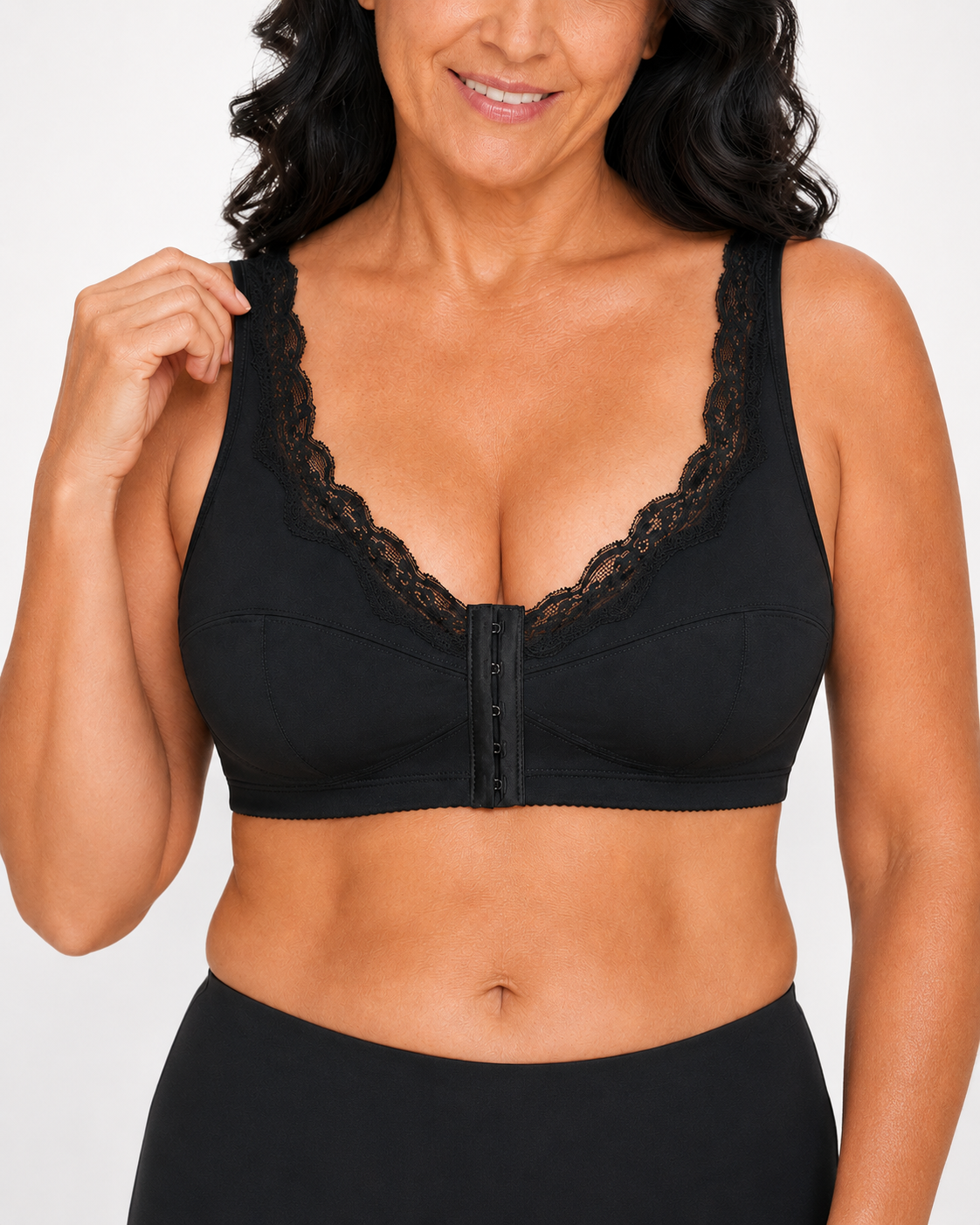 Senairy Wireless Lace Front Closure Back Support Bra