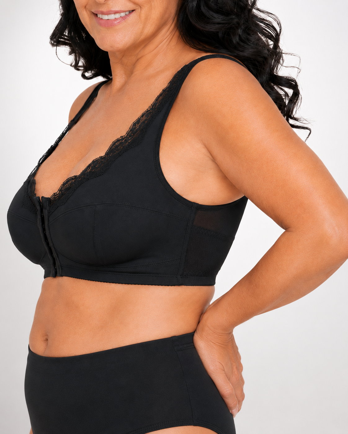 Senairy Wireless Lace Front Closure Back Support Bra
