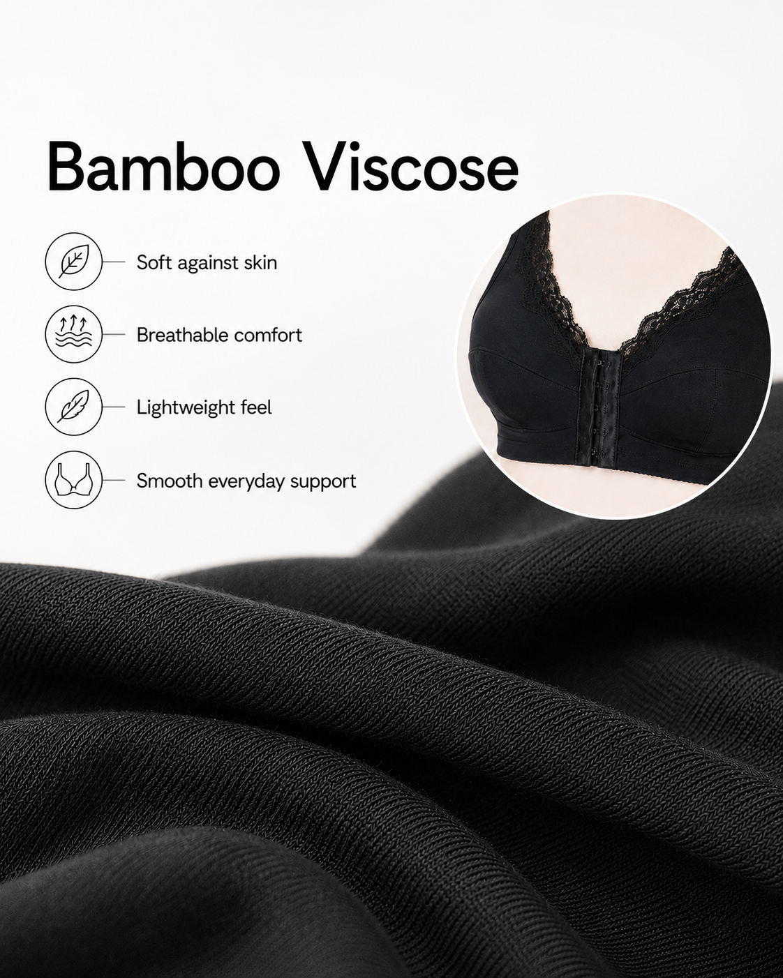 Senairy Wireless Lace Front Closure Back Support Bra