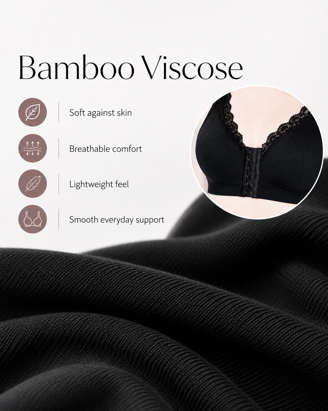 SenaCool™ Wireless Lace Front Closure Back Support Bra