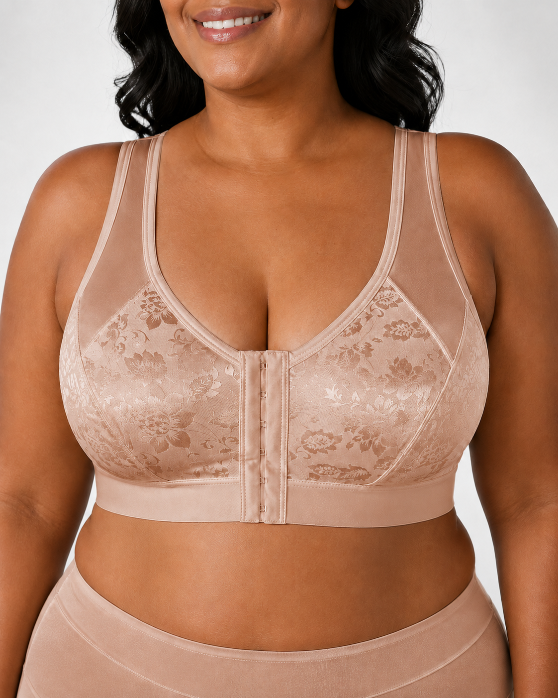 Senairy Wireless Floral Front Closure Back Support Bra