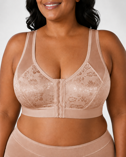 SenaCool™ Wireless Floral Front Closure Back Support Bra