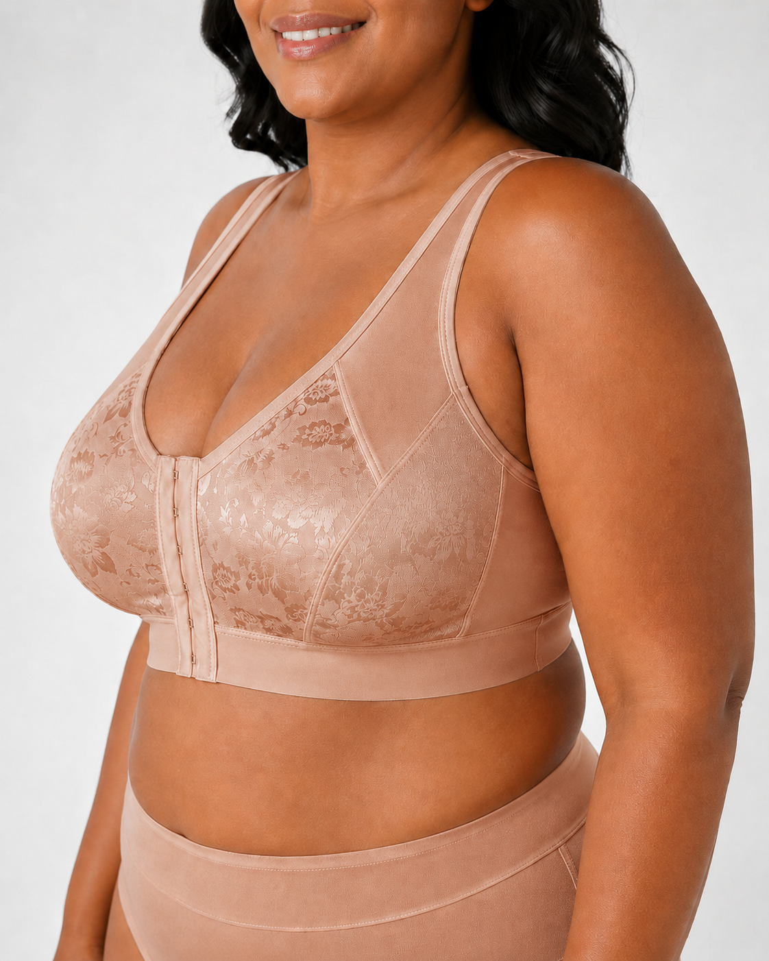 Senairy Wireless Floral Front Closure Back Support Bra