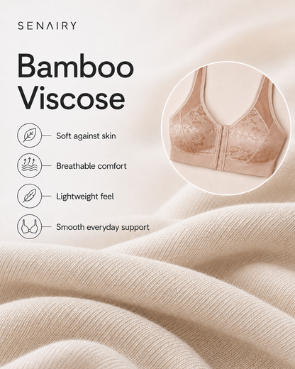 SenaCool™ Wireless Floral Front Closure Back Support Bra