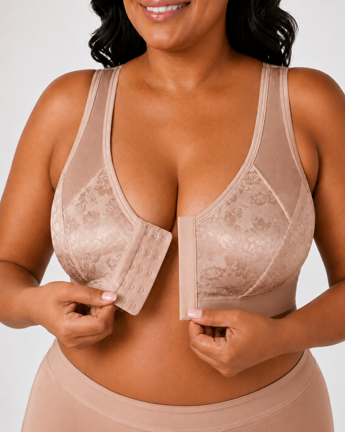 Senairy Wireless Floral Front Closure Back Support Bra