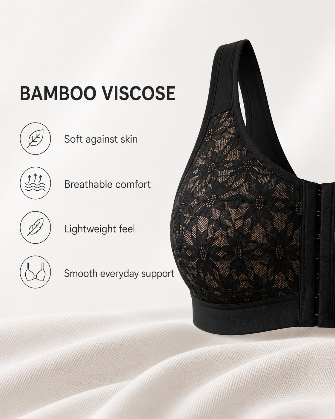 Senairy Full Coverage Wireless Lace Uplift Bra
