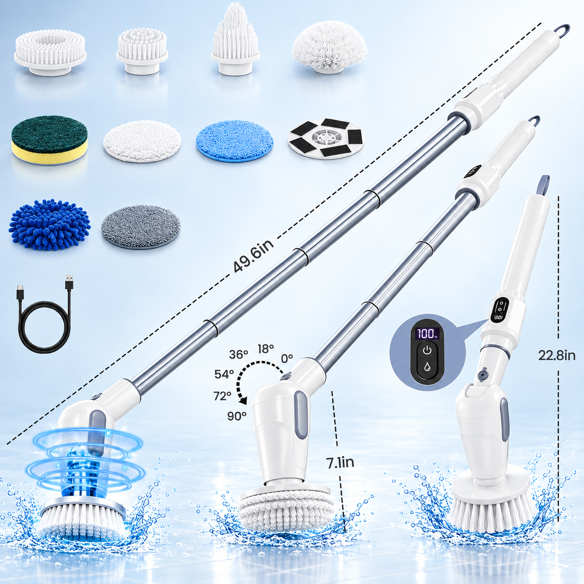 Cordless Electric Spin Scrubber
