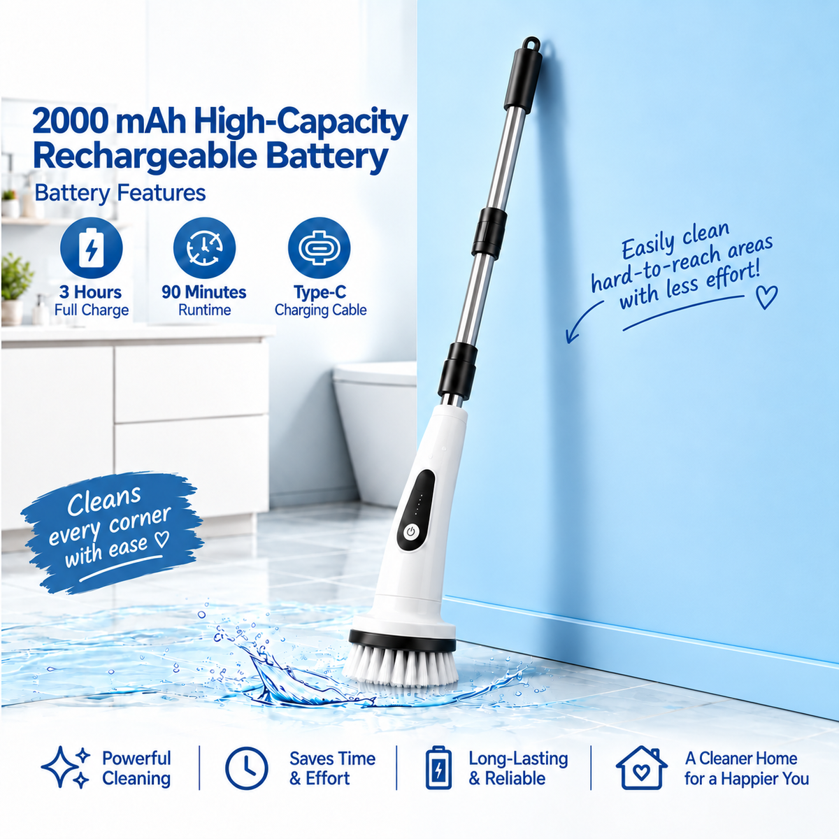Cordless Electric Spin Scrubber