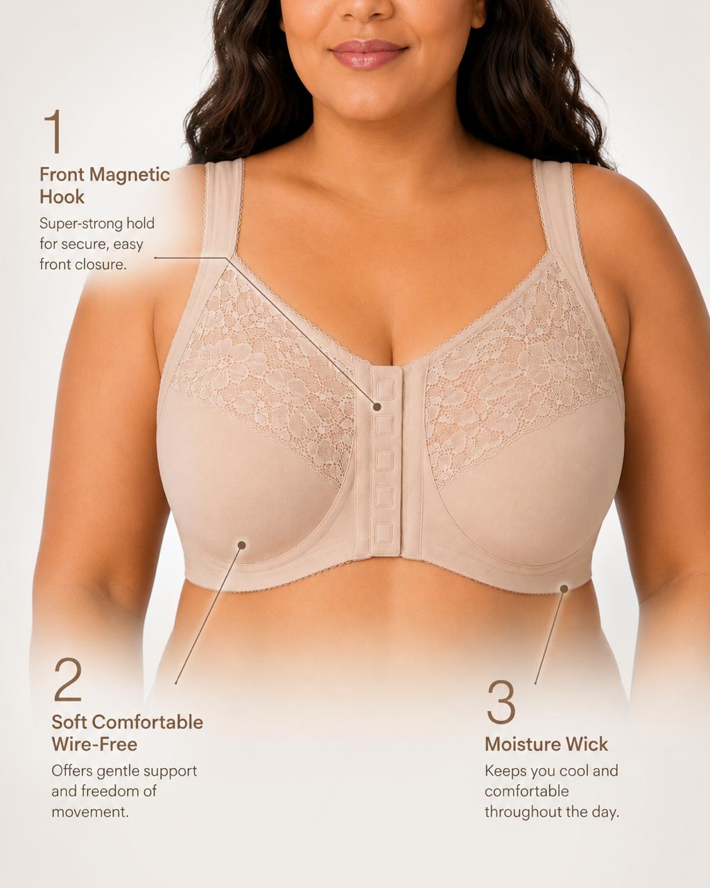 SenaCool™ Wireless Front Magnetic Closure Support Bra